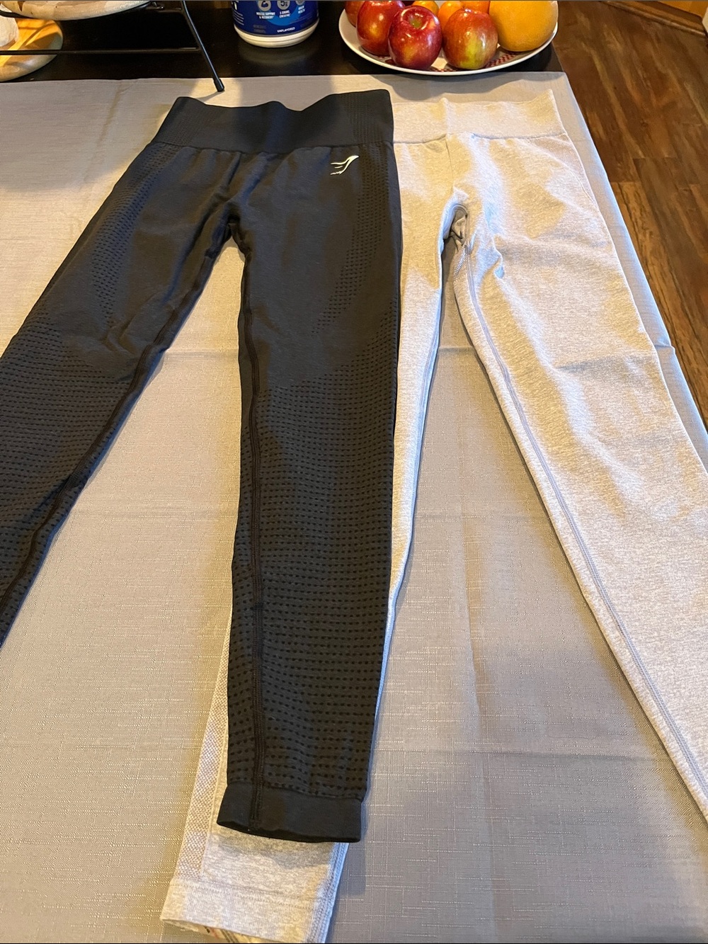 Gymshark Kids Active Leggings - Black & Light Gray